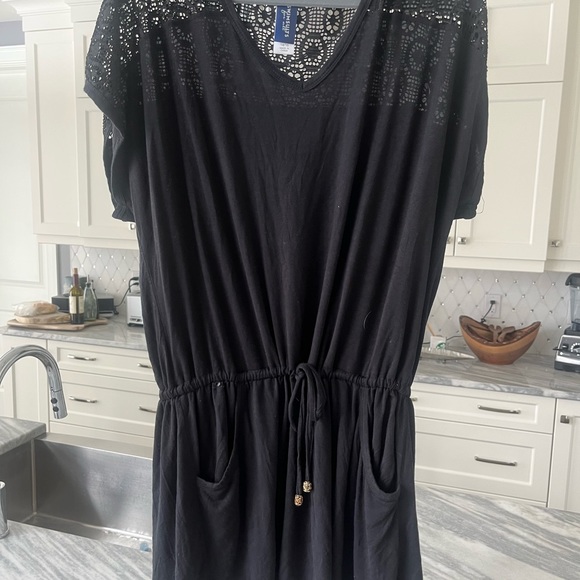 SWIMSUITS FOR 🌴🧉ALL resort 🌴🧉wear cover up top size 14/16 black cute! 🌴🧉 - Picture 9 of 17